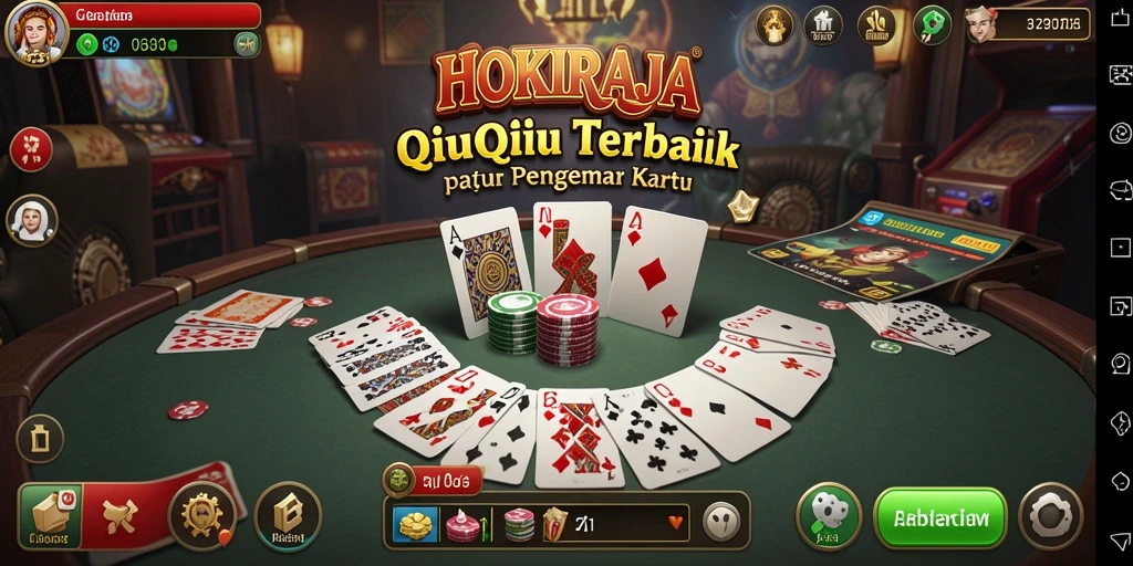 Screenshot gameplay HOKIRAJA menampilkan suasana seru permainan QiuQiu.