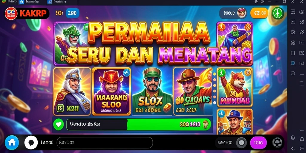 Tampilan gameplay seru KAKRP dengan berbagai pilihan slot.