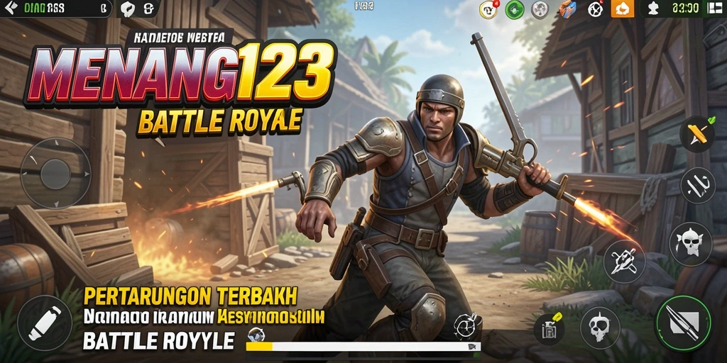 Tampilan gameplay intens dari MENANG123 dalam pertarungan Battle Royale.