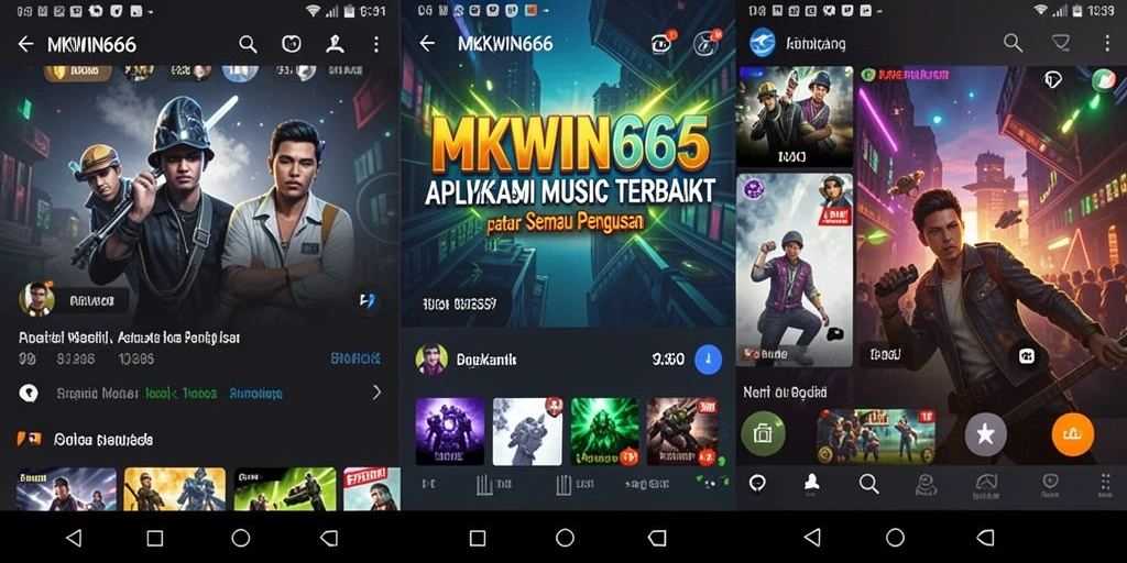 Tangkapan layar dari gameplay <strong>MKWIN666</strong> dengan fitur musik interaktif.