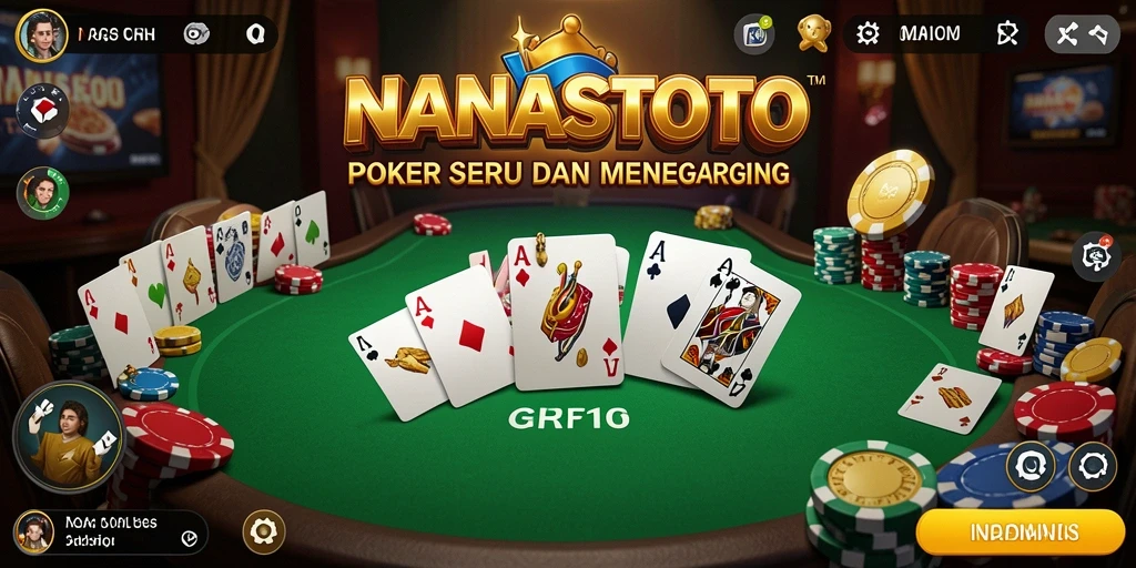 Tampilan gameplay menegangkan dari NANASTOTO yang penuh strategis poker.