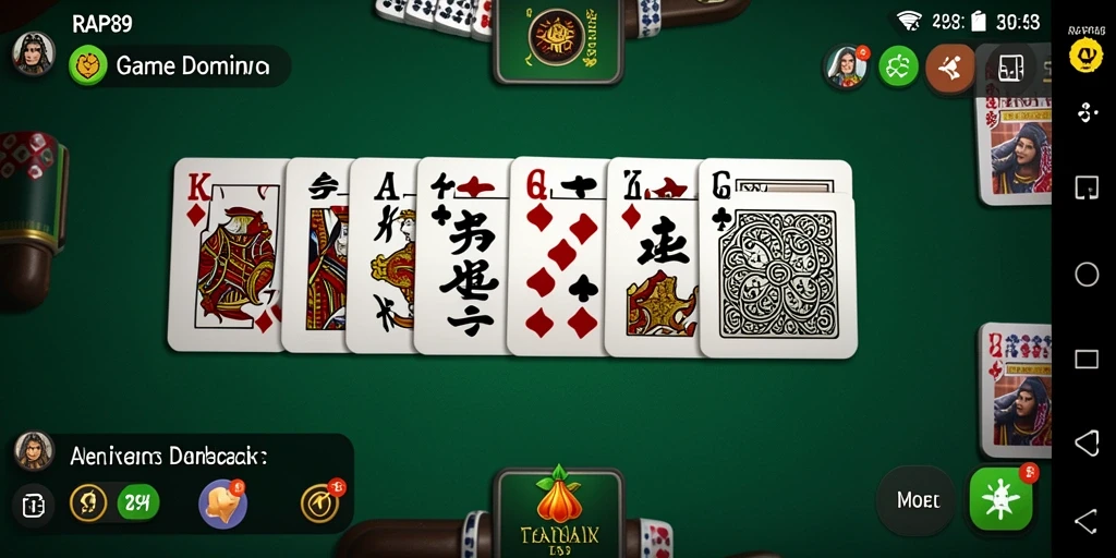 Tampilan gameplay seru dalam game Domino RAP89 yang mengasyikkan.