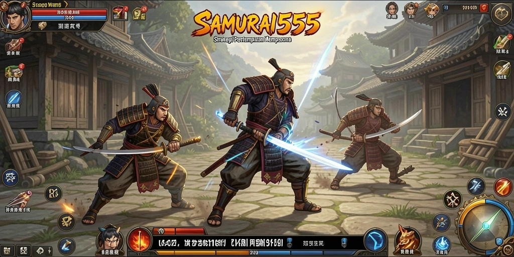 Tampilan gameplay menarik dari SAMURAI555 dengan pertempuran yang seru.
