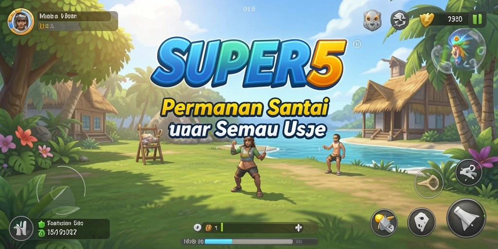 Screenshot SUPER5 menampilkan gameplay seru dan penuh warna.