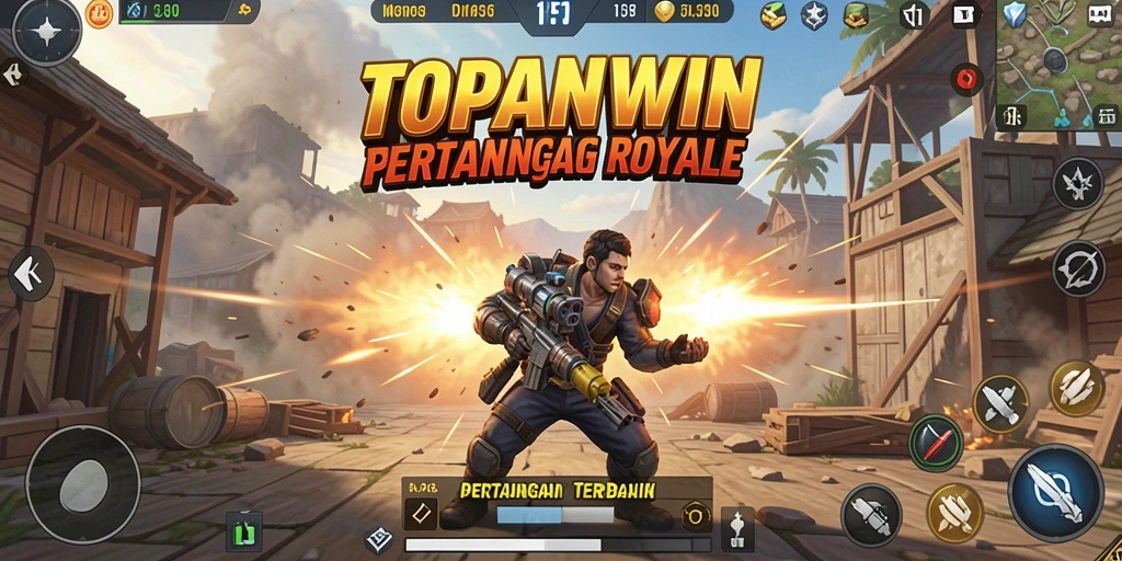 Tampilan gameplay seru dalam Battle Royale TOPANWIN.