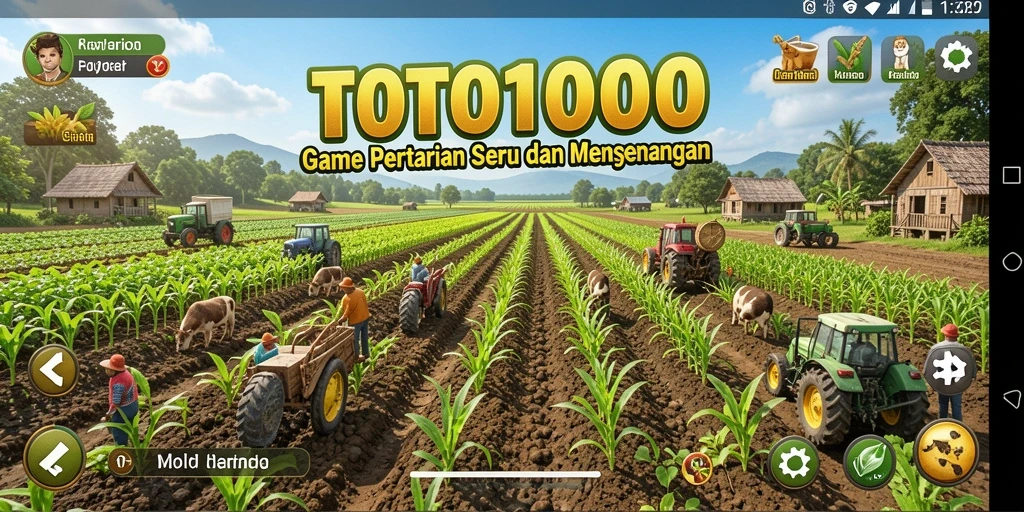 Screenshot TOTO1000 menampilkan aktivitas bertani yang seru dan interaktif.